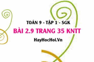 Bài 2.9 trang 35 Toán 9 tập 1 Kết nối tri thức